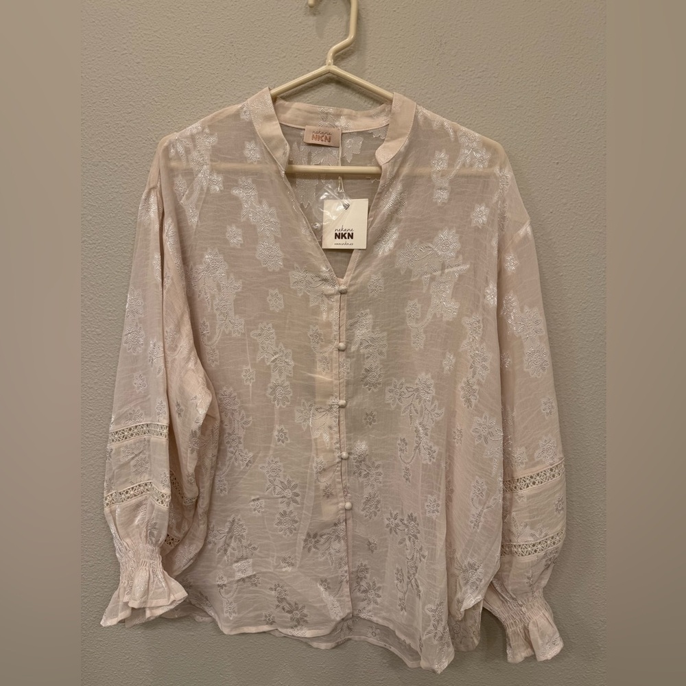 NWT NKN Nekane Oversized Ivory Ofra Blouse-small (fits up to large)-$125 MSRP - Picture 5 of 11